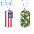 Wholesale no minimum custom blank metal engraved sublimation coated country flag air force fashion military dog tags for sale